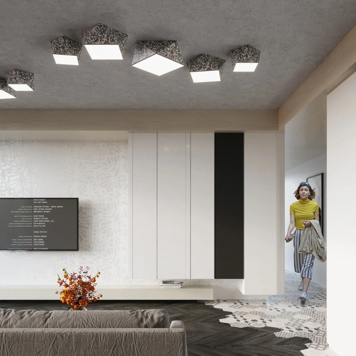 Ceiling lamp HEXA 45 silver - silver – image 2