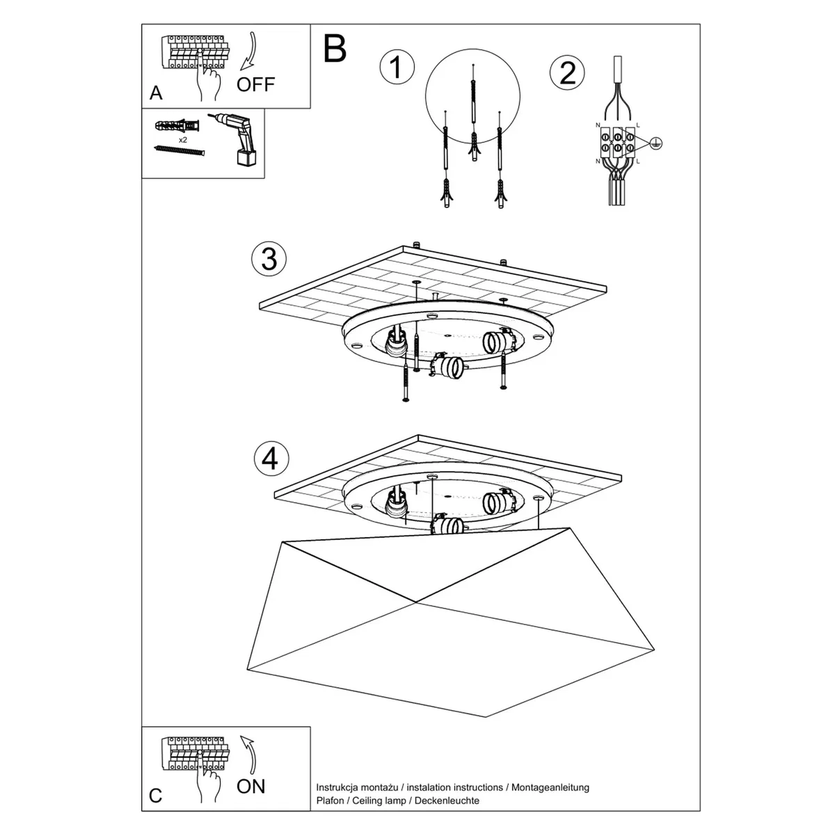 Ceiling lamp HEXA 45 silver - silver – image 8