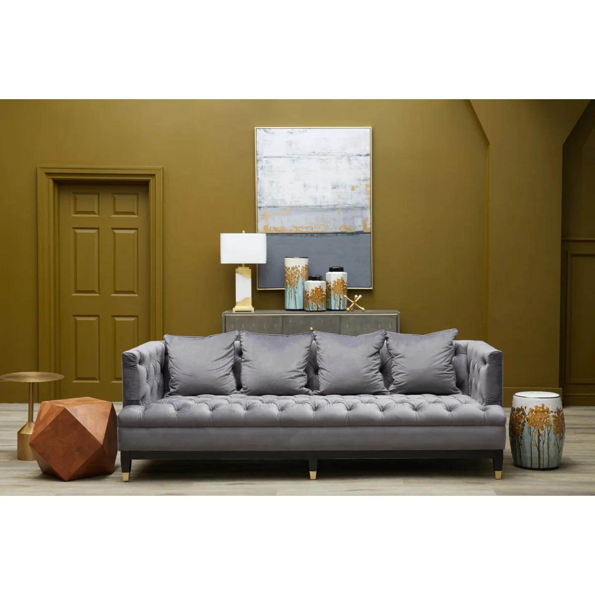 Edith Table Lamp in White Marble and Gold - White – image 3