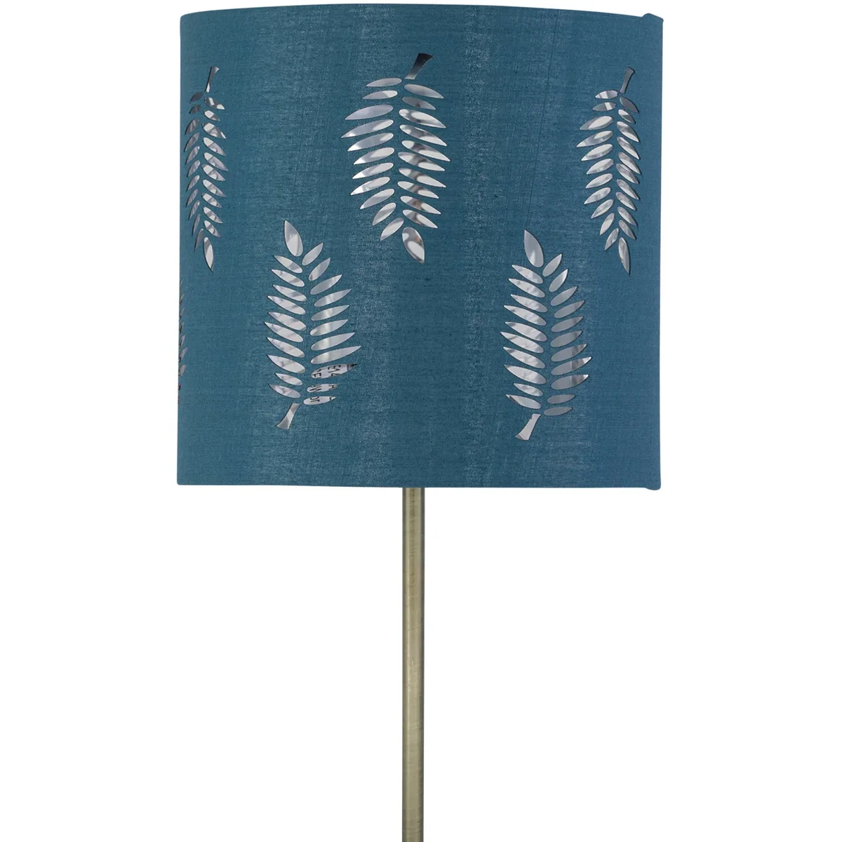 Antique Brass Stick Table Lamp With Teal Fern Cut Out Shade - Antique Brass & Teal – image 4