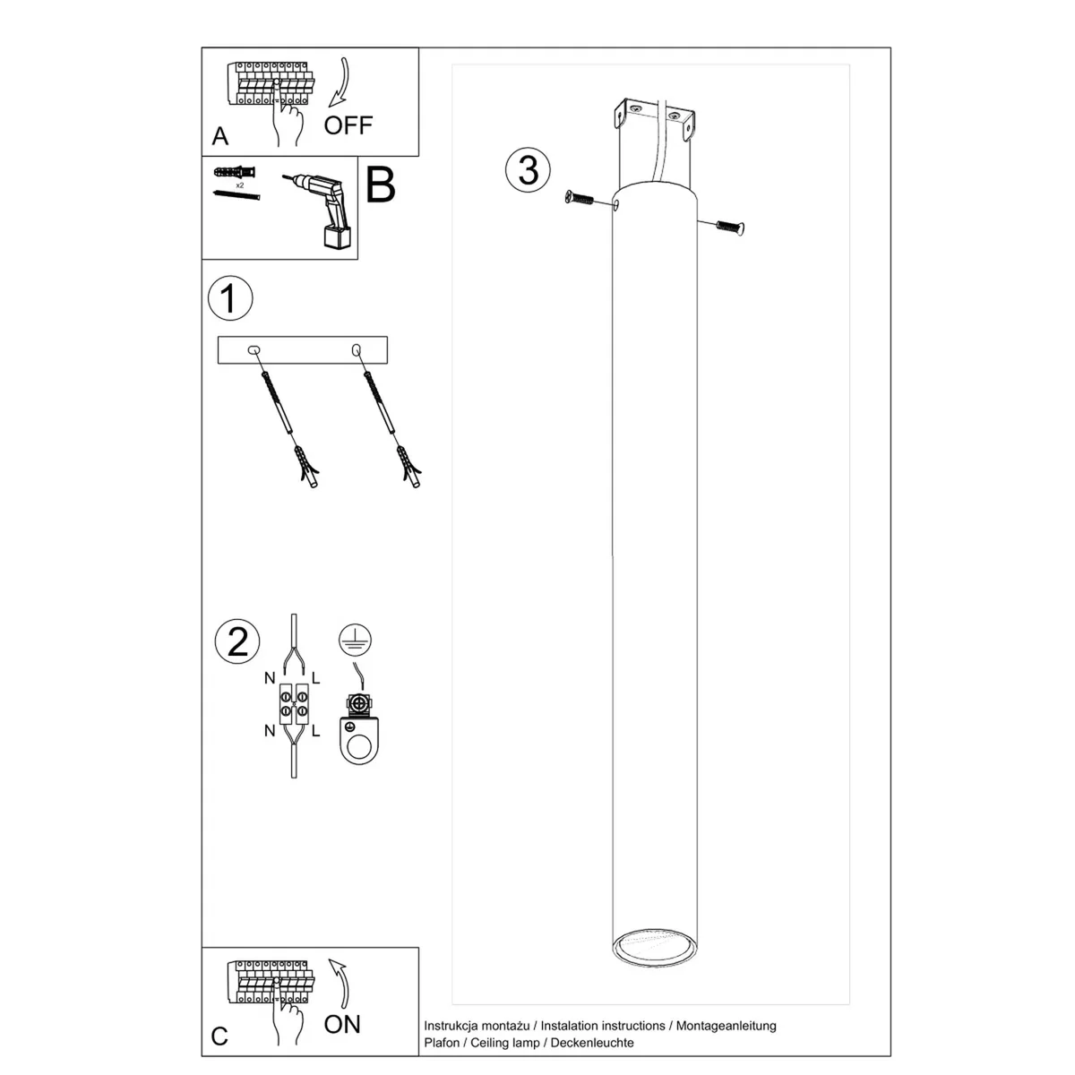 Ceiling lamp LAGOS 60 white - black – image 11