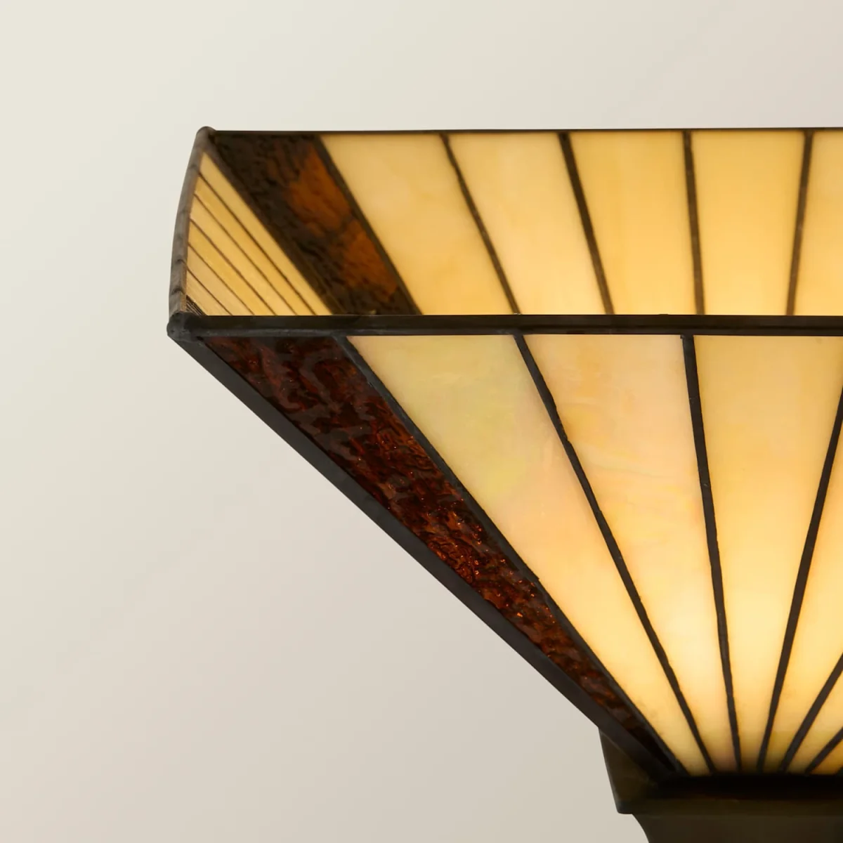 Tiffany Stained Glass Antique Brass Uplighter Floor Lamp - Bronze / Yes - Bronze – image 4