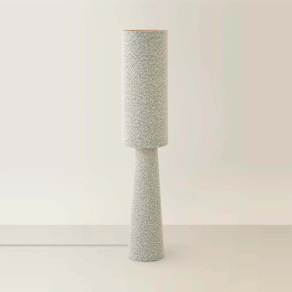 Ash Grey Fleck Boucle Midi Floor Lamp - Grey – image 4