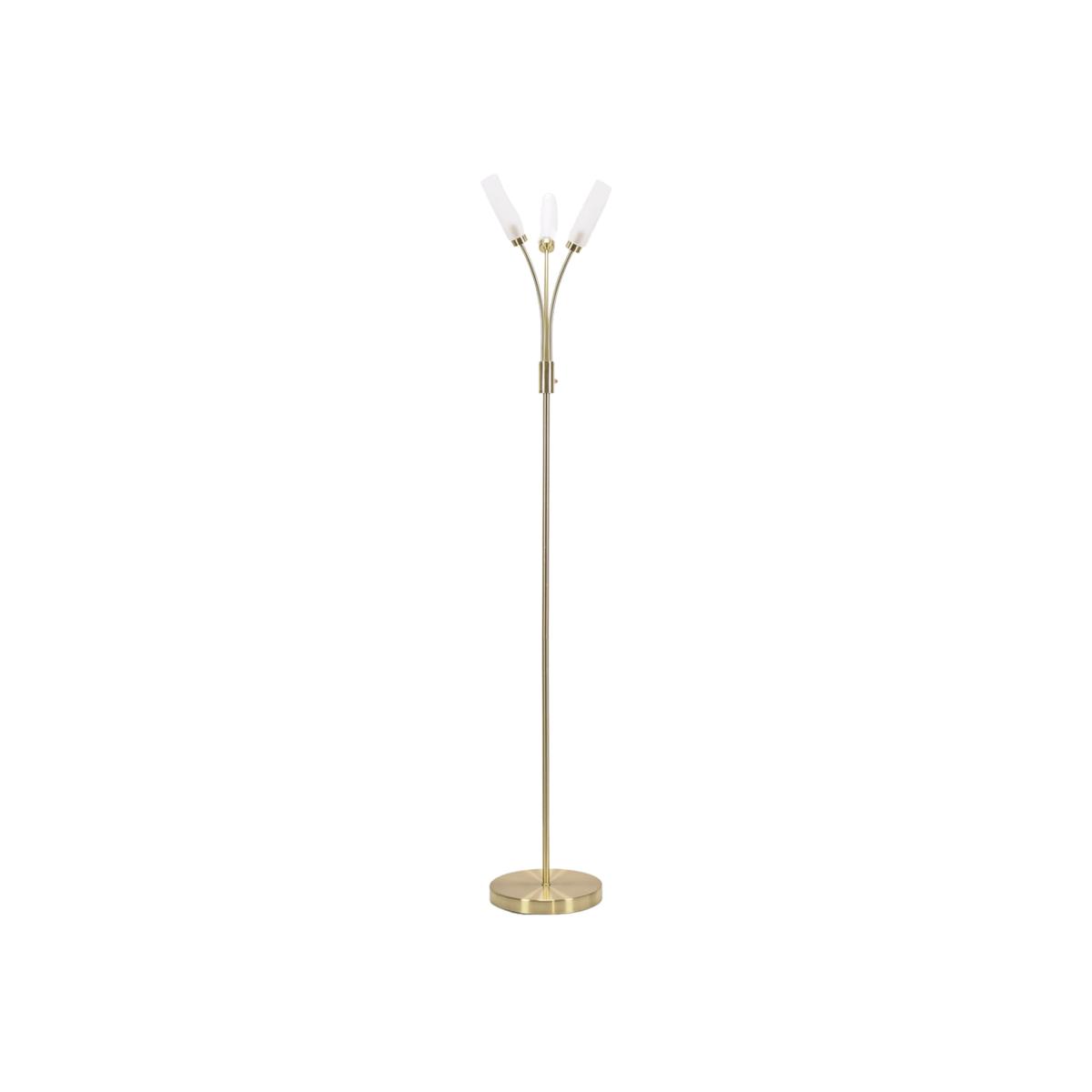 Maya 3 Way Floor Lamp with LED Bulb - Gold