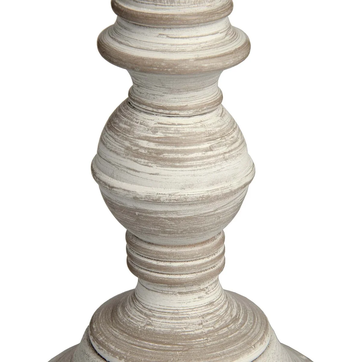 Baronnies Wooden Pedestal Table Lamp with Tapered Linen Shade - Grey – image 4