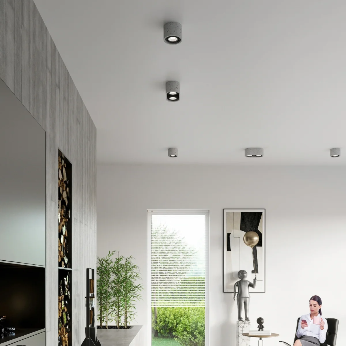 Ceiling lamp BASIC 2 concrete - gray – image 5