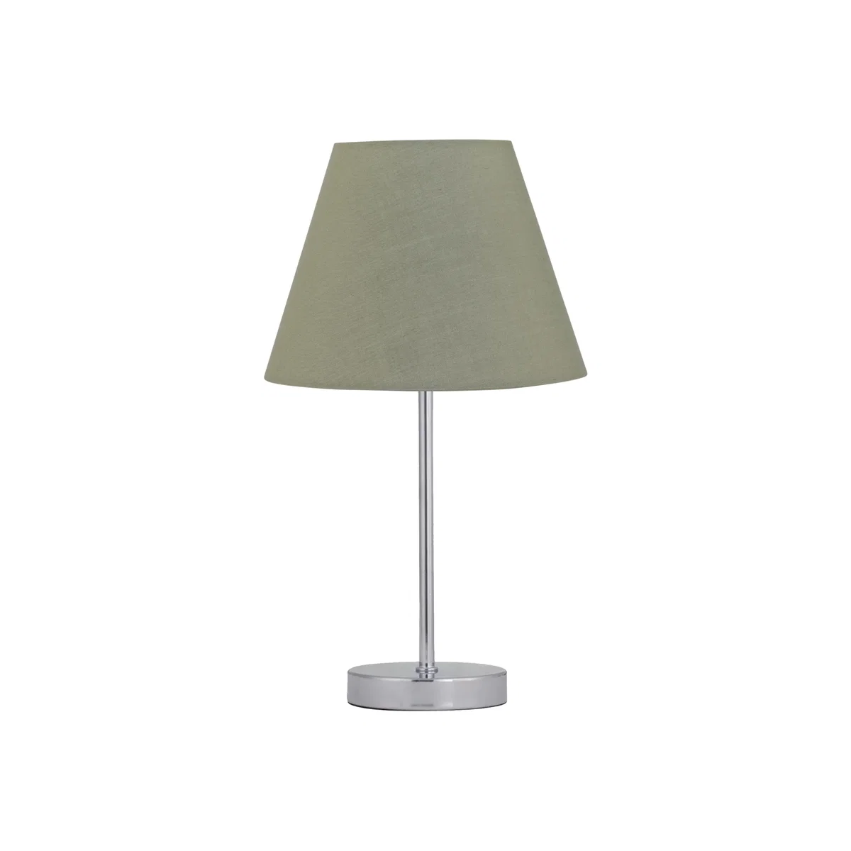 Chrome Stick Table Lamp With Sage Green Fabric Shade - Chrome & Green – image 1