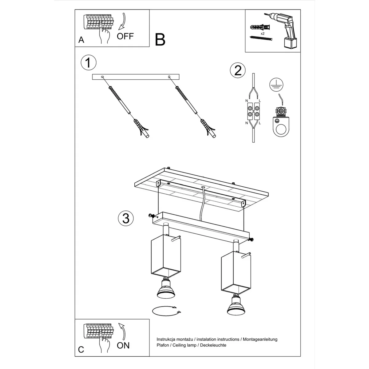 Ceiling lamp MERIDA 2 grey - gray – image 8