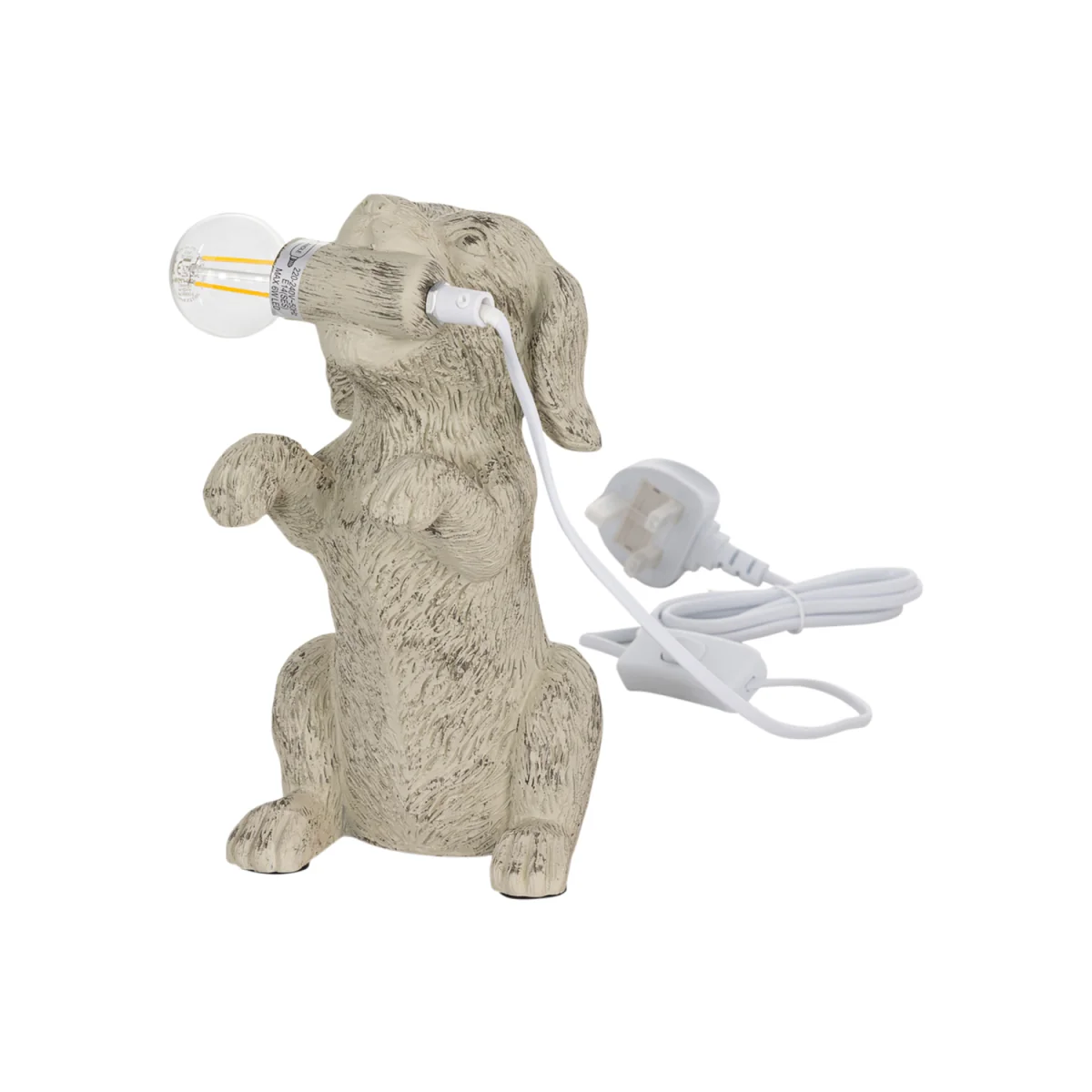Set Of 2 Dog Table Lamps - Natural Painted Resin – image 3