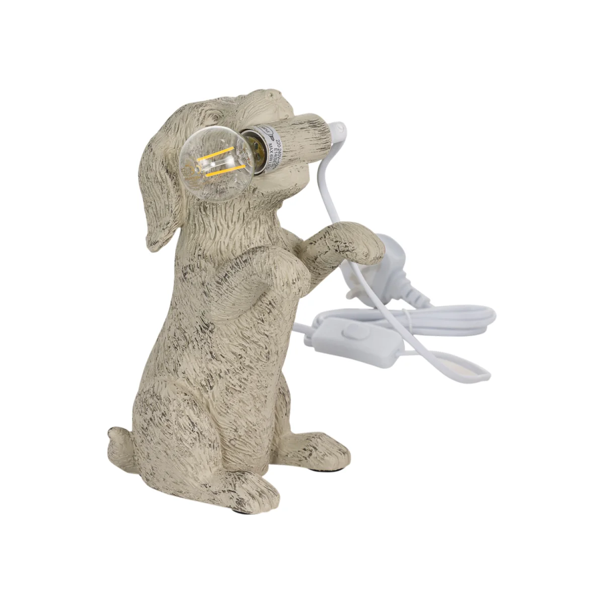 Set Of 2 Dog Table Lamps - Natural Painted Resin – image 5