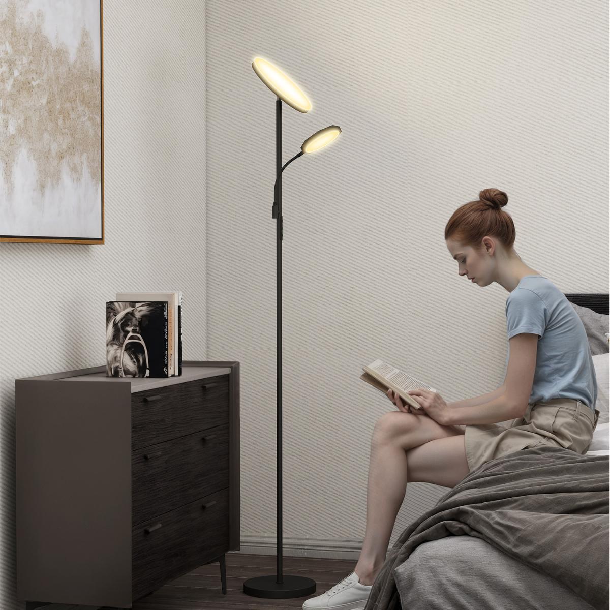 HOMCOM Floor Lamp with 4 Scene Modes - Black
