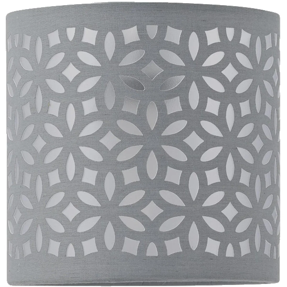 Antique Brass Stick Table Lamp With Grey Laser Cut Shade - Grey Laser Cut Cotton – image 5