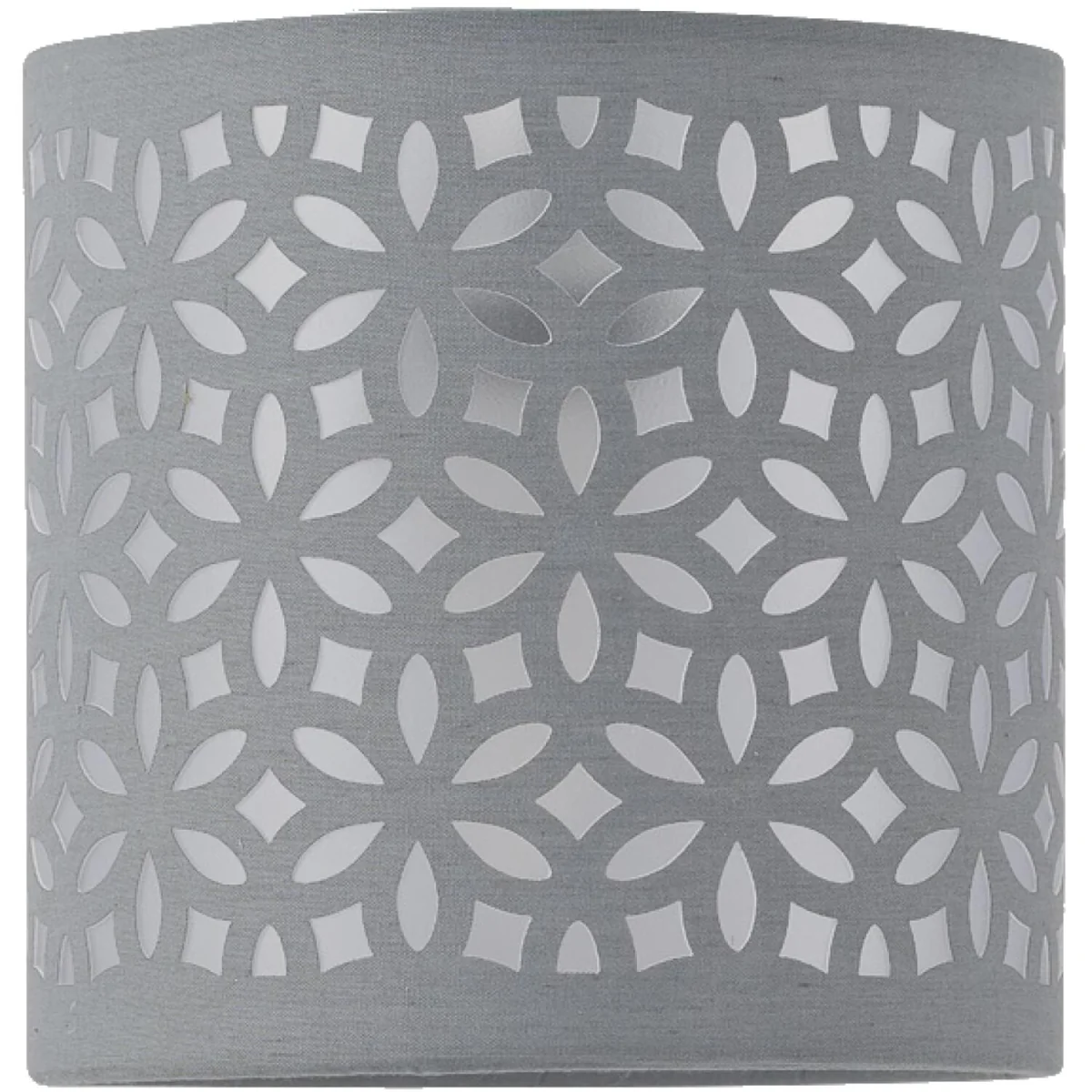 Laser Table Lamp With Shade - Polished Chrome Plate And Grey Cut Out Cotton – image 2