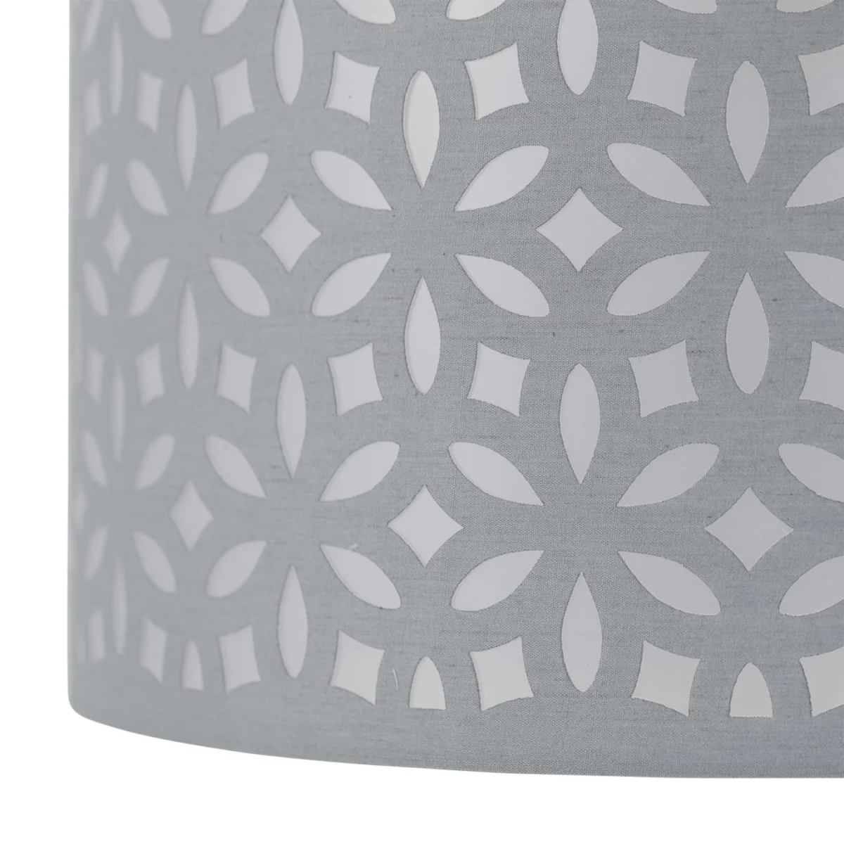 Laser Table Lamp With Shade - Polished Chrome Plate And Grey Cut Out Cotton – image 4
