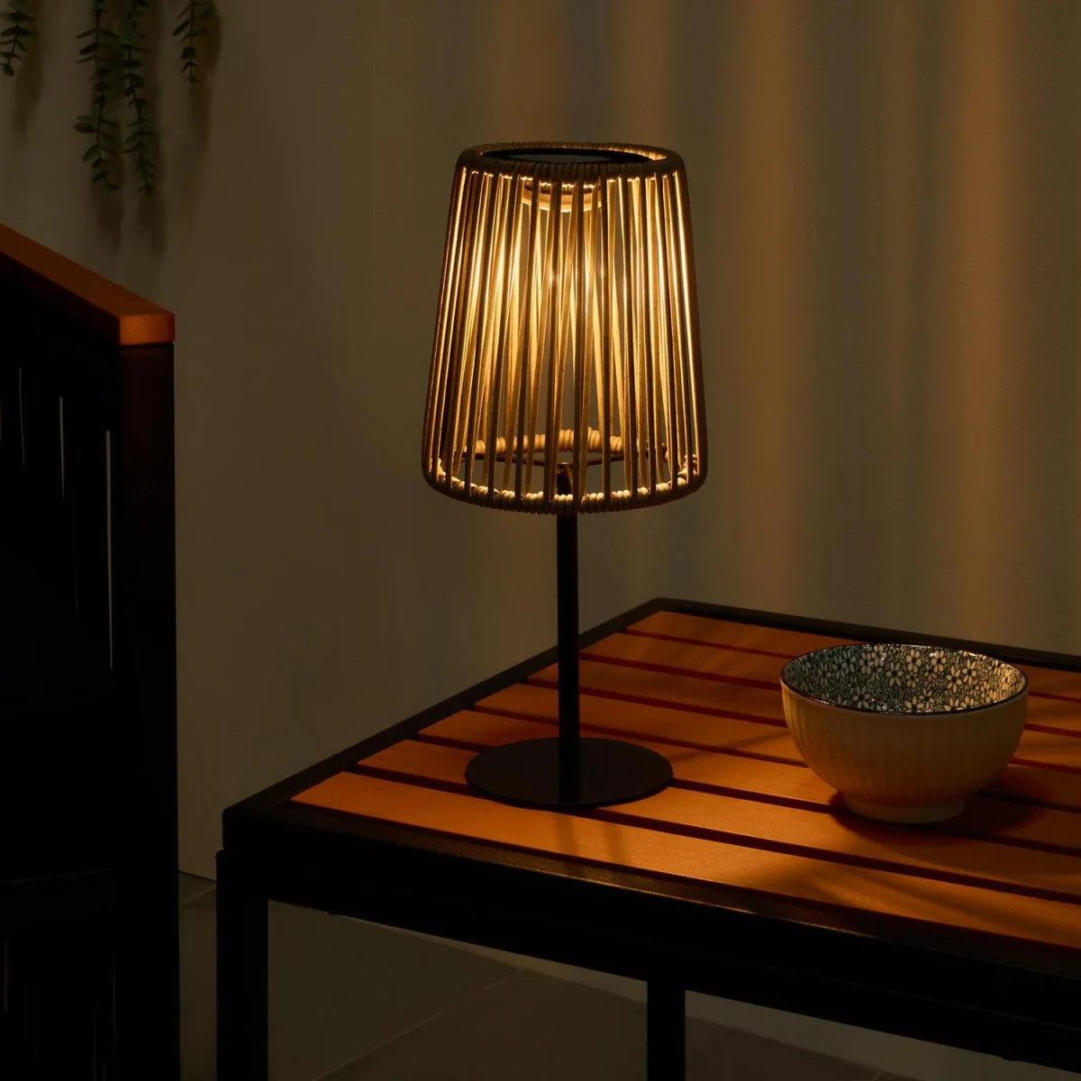 Solar Rattan Floor Lamp - Grey – image 6