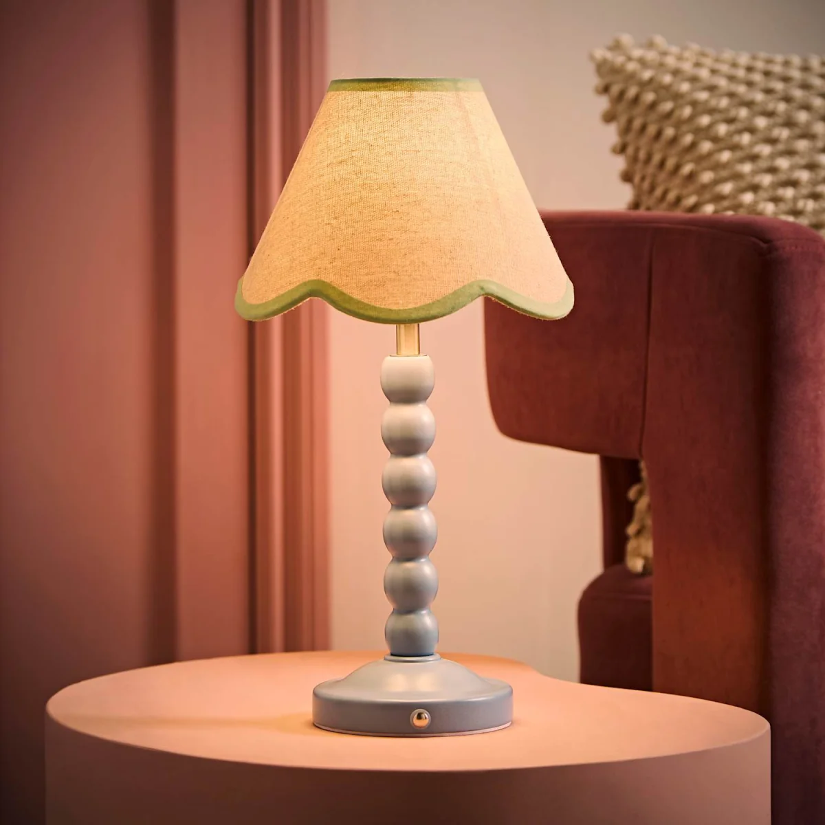 Bobble Blue Rechargeable Table Lamp Green Shade - Blue – image 4