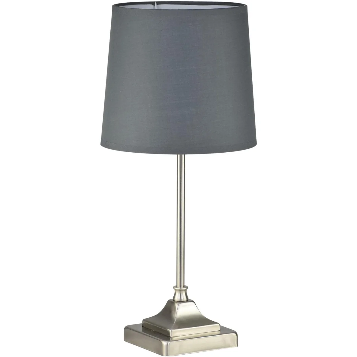 Set Of 2 Aldersley Table Lamp With Shades - Brushed Nickel Plate And Grey Cotton – image 4