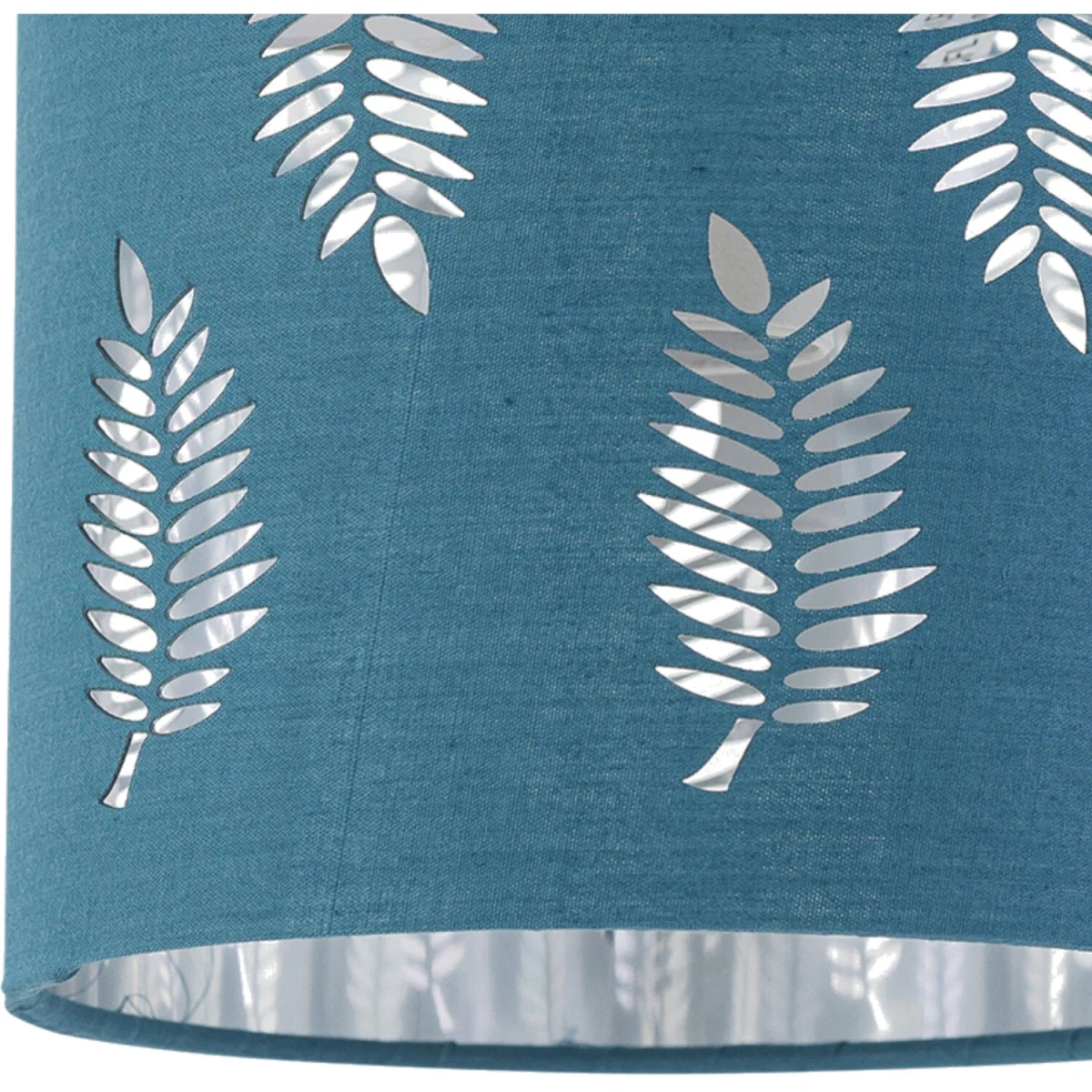 Romana Brushed Chrome Touch Operated Table Lamp With Teal Fern Shade - Satin Nickel & Teal – image 3