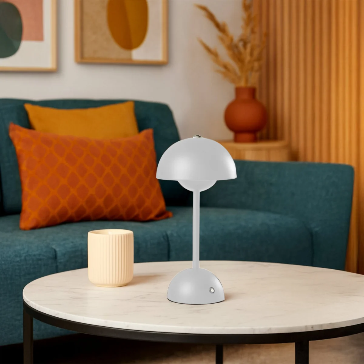 Eleanor White Led Rechargeable Touch Table Lamps Twin Pack - Matt White – image 5