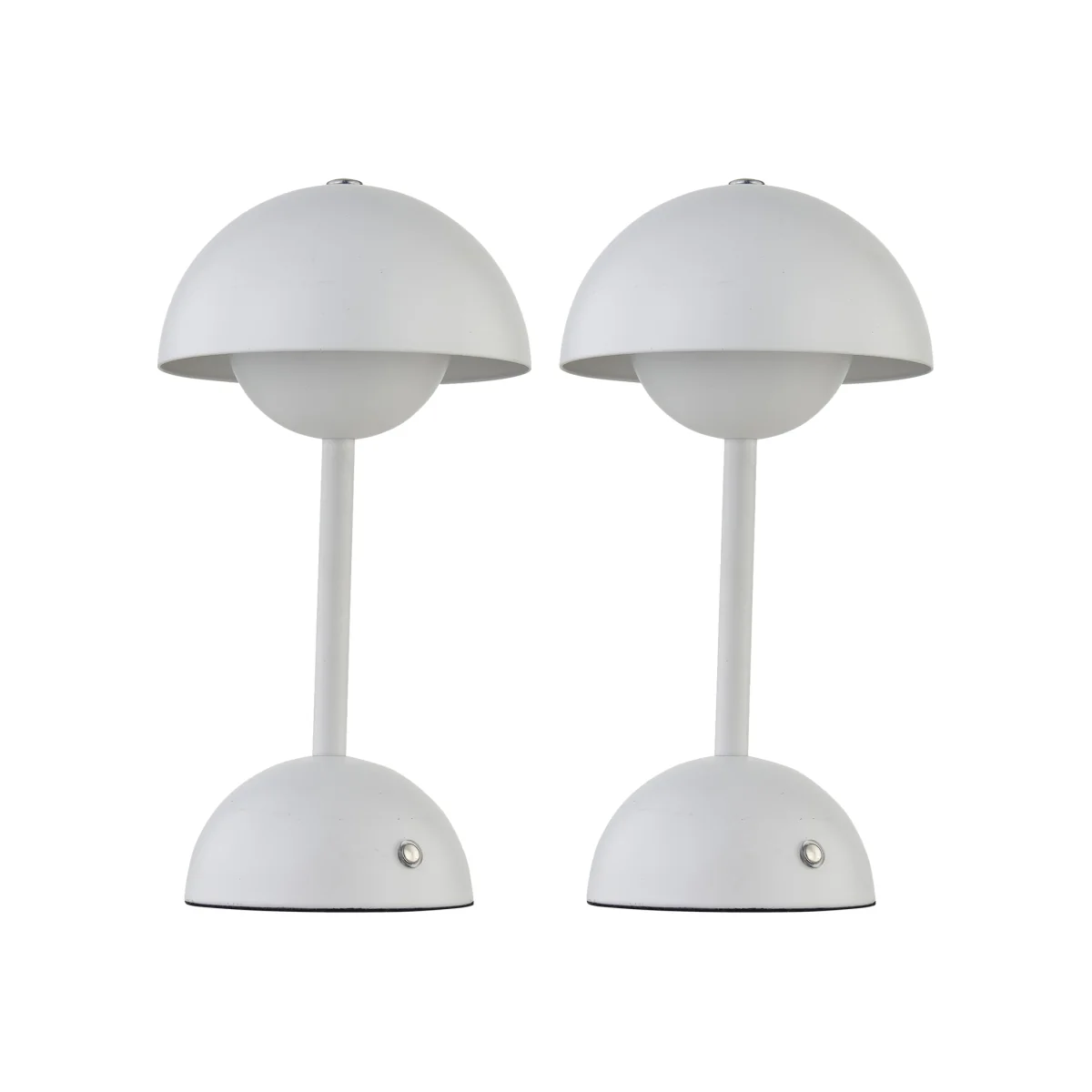 Eleanor White Led Rechargeable Touch Table Lamps Twin Pack - Matt White – image 1