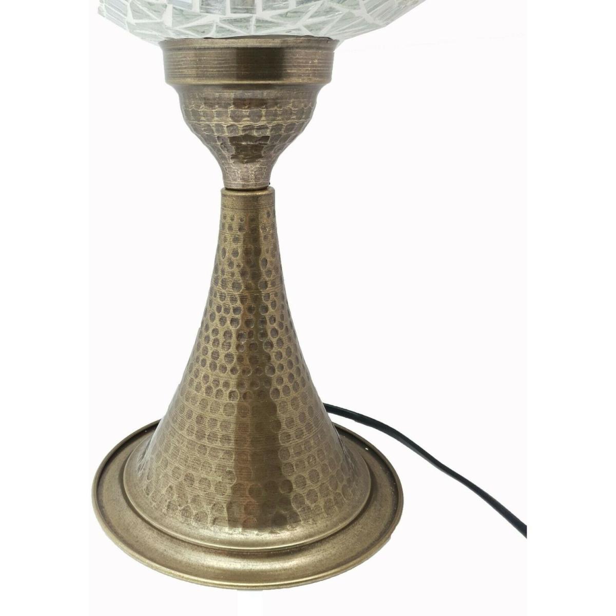 Turkish Moroccan Table Desk Lamp Mosaic Glass CE - Style -34 - White – image 2