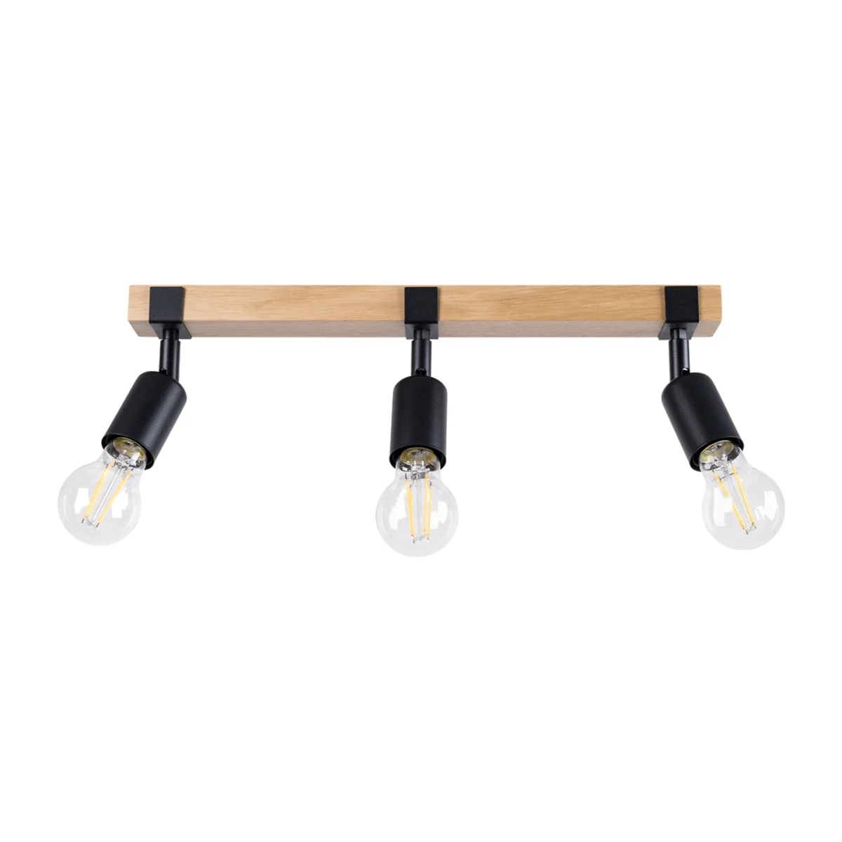 Ceiling lamp ZUCA 3 black - black/wood – image 1