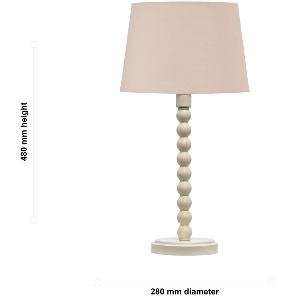 Bobbin Ivory Lamp With Natural Cotton Shade - Ivory & Natural Cotton – image 3