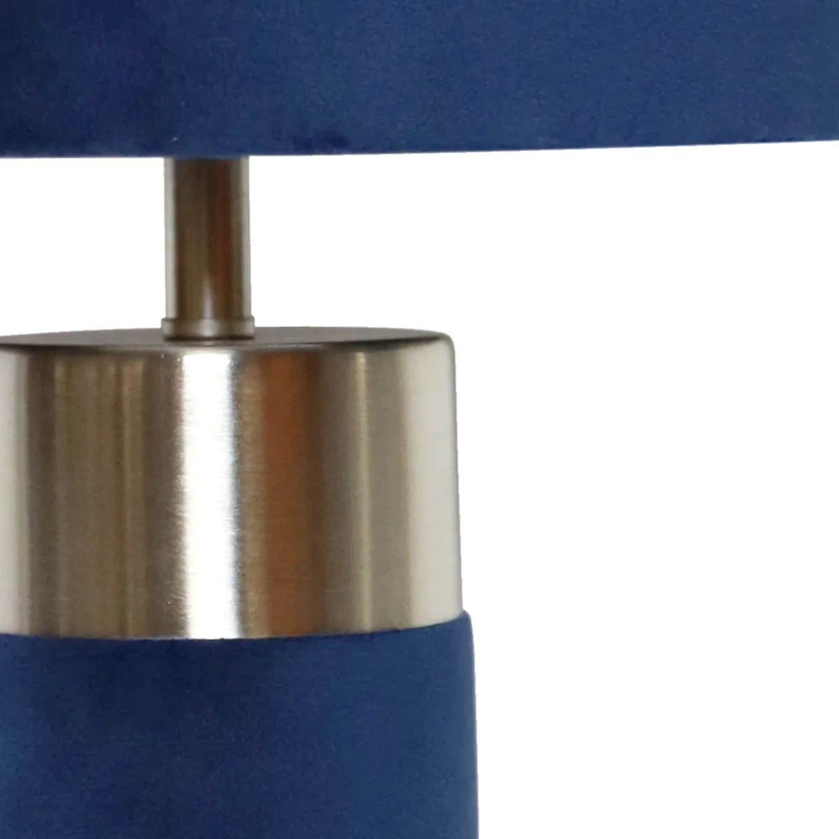 Navy Blue Velvet With Satin Chrome Detail Table Lamp - Blue – image 2