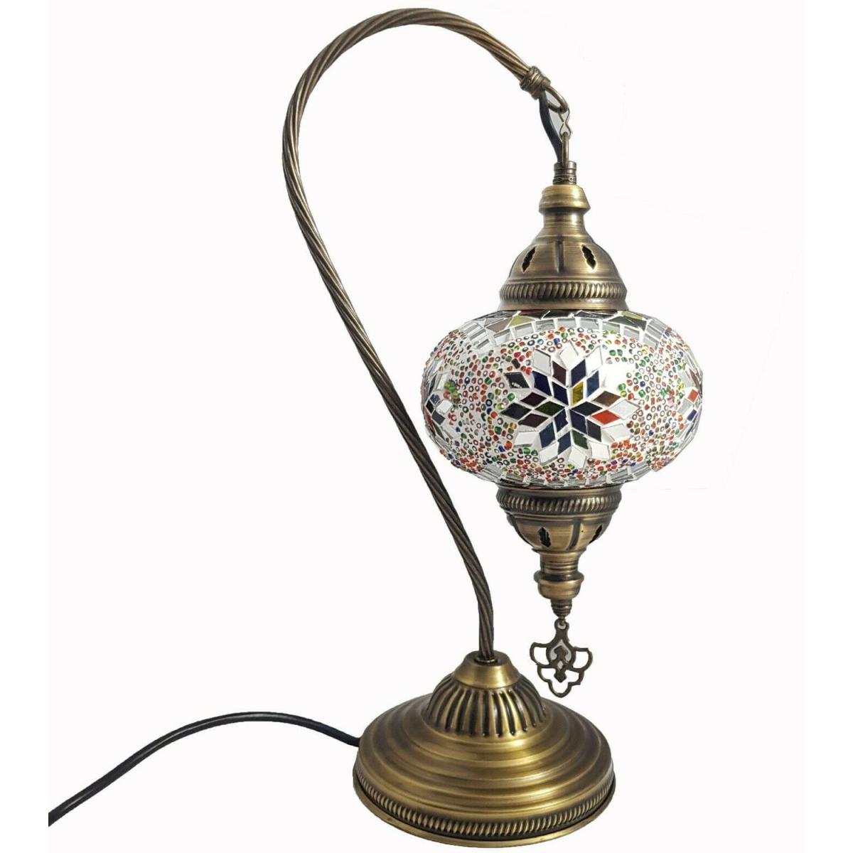 Turkish Moroccan Table Desk Lamp Mosaic Glass CE - Style -1 - Blue – image 2