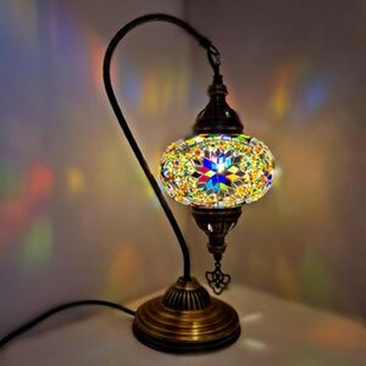 Turkish Moroccan Table Desk Lamp Mosaic Glass CE - Style -1 - Blue – image 1