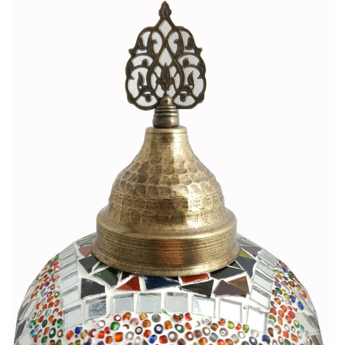 Multicoloured Moroccan Mosaic Glass Desk Lamp – image 3
