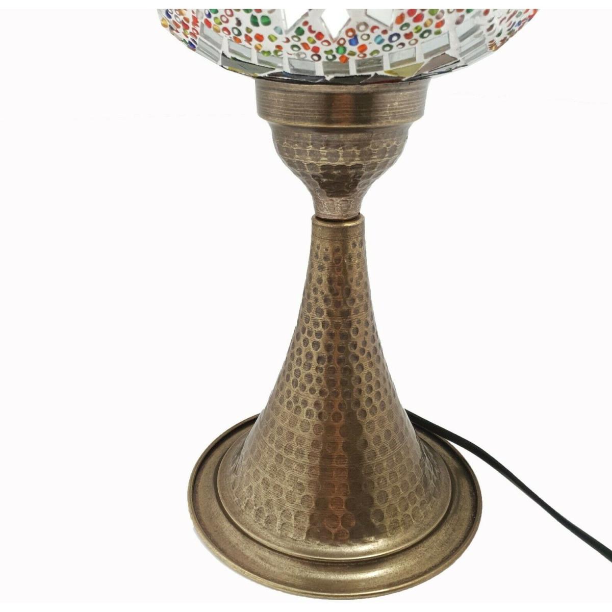 Multicoloured Moroccan Mosaic Glass Desk Lamp – image 4