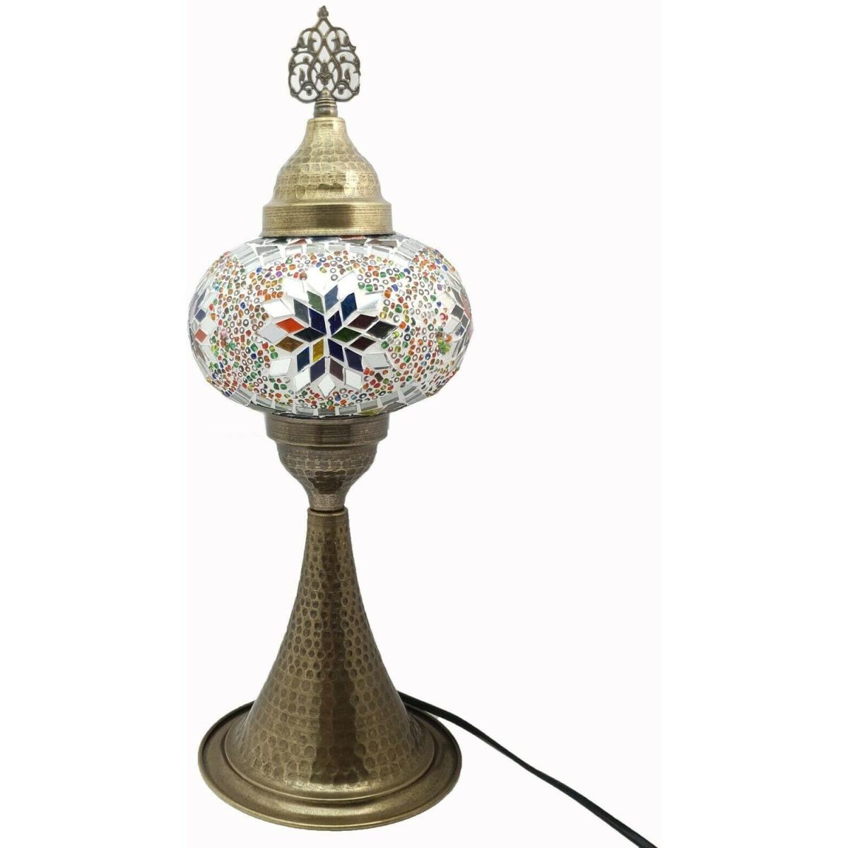 Multicoloured Moroccan Mosaic Glass Desk Lamp – image 5