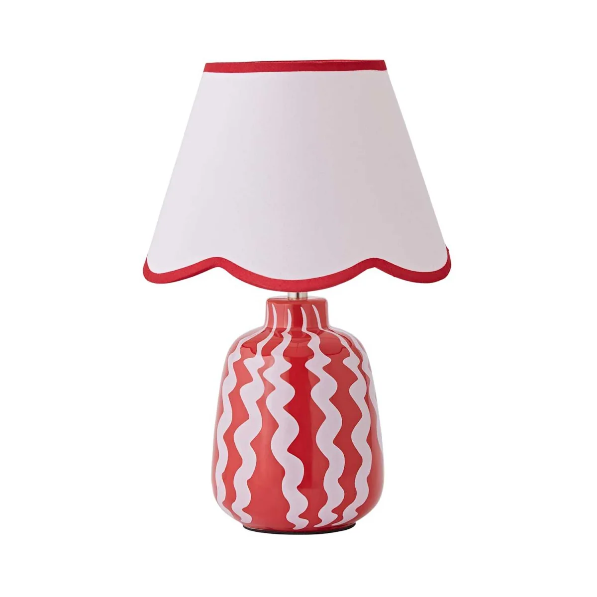 Katy Wiggle Stripe Table Lamp with Scallop Shade - Pink / 1.11kg – image 2