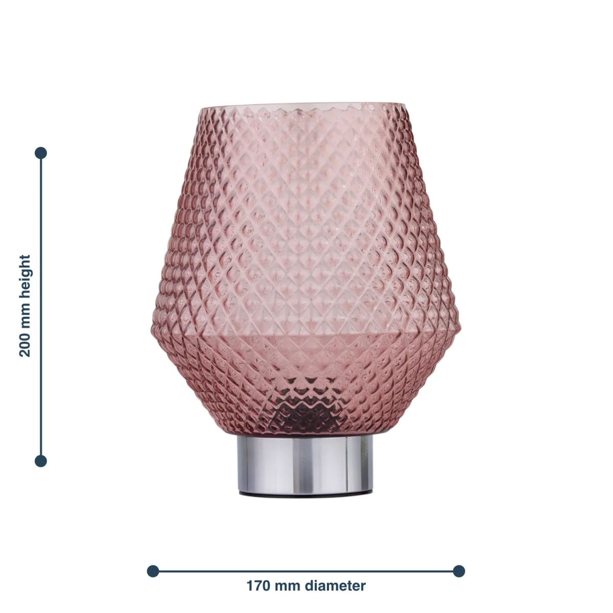 Set Of 2 Porter Table Lamps - Chromed Plastic And Crystal Effect Pink Glass – image 2