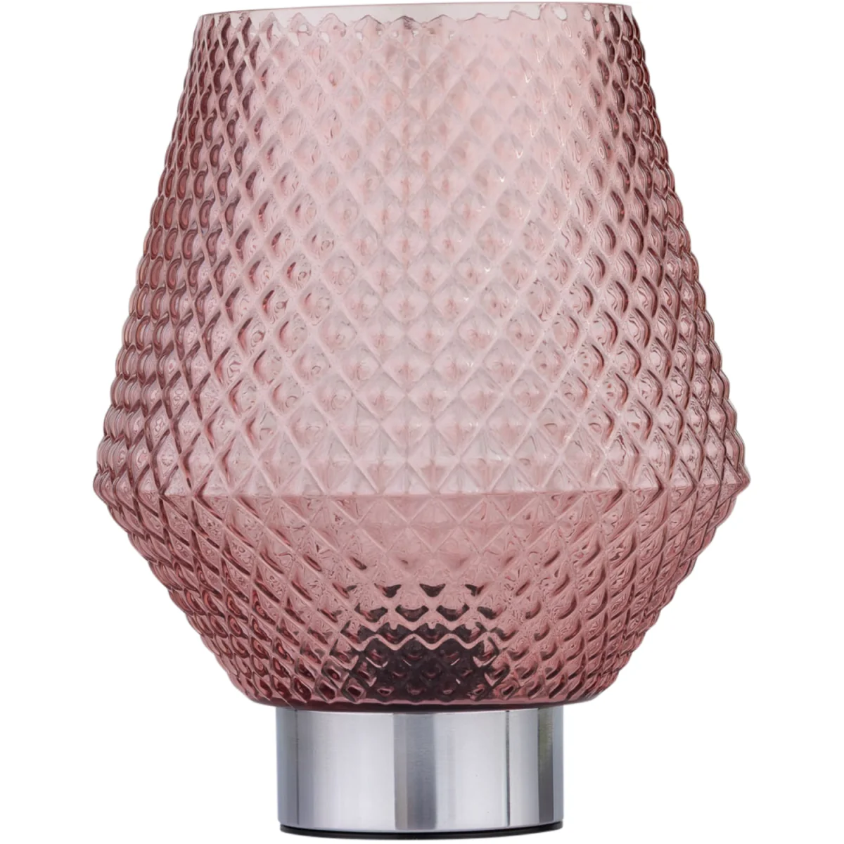 Set Of 2 Porter Table Lamps - Chromed Plastic And Crystal Effect Pink Glass – image 5