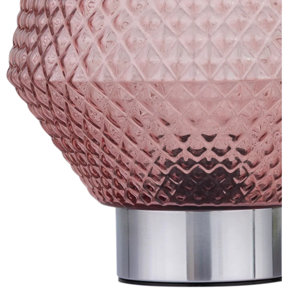 Set Of 2 Porter Table Lamps - Chromed Plastic And Crystal Effect Pink Glass – image 6