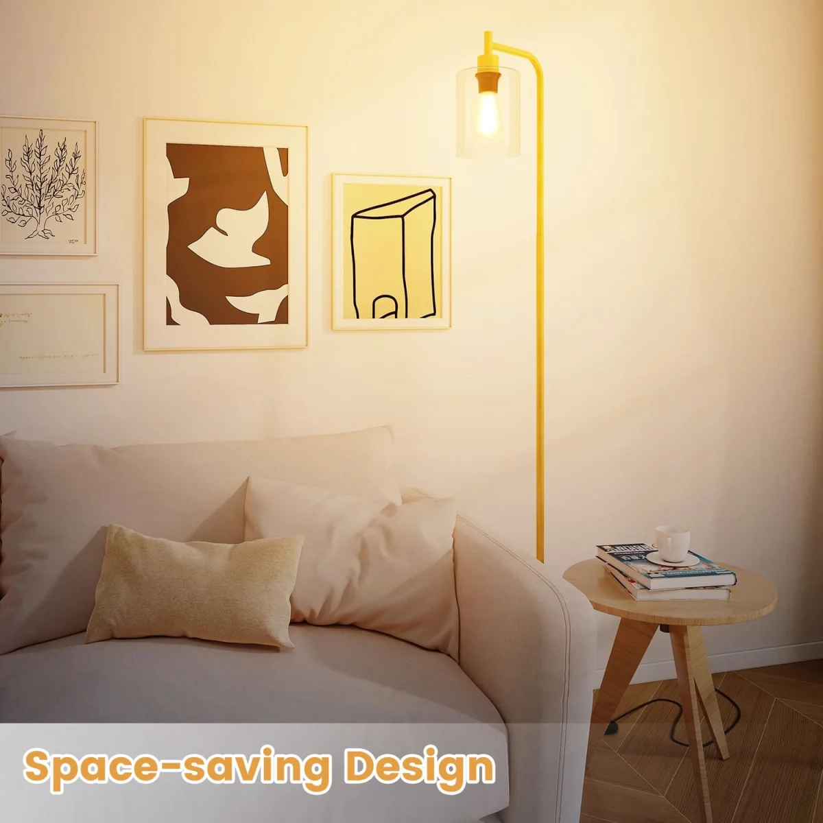 Glass Shade Industrial Floor Lamp – image 2