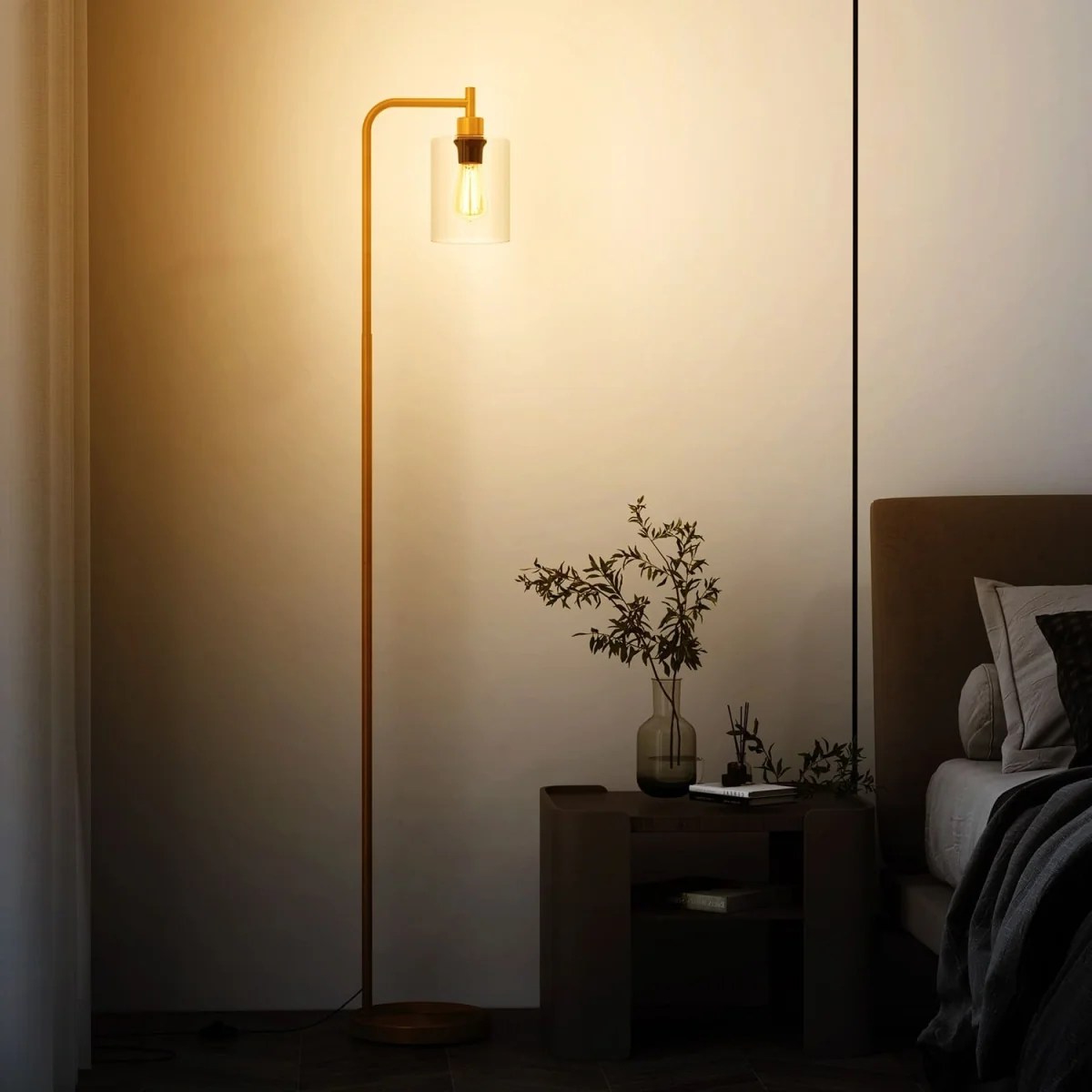 Glass Shade Industrial Floor Lamp – image 3