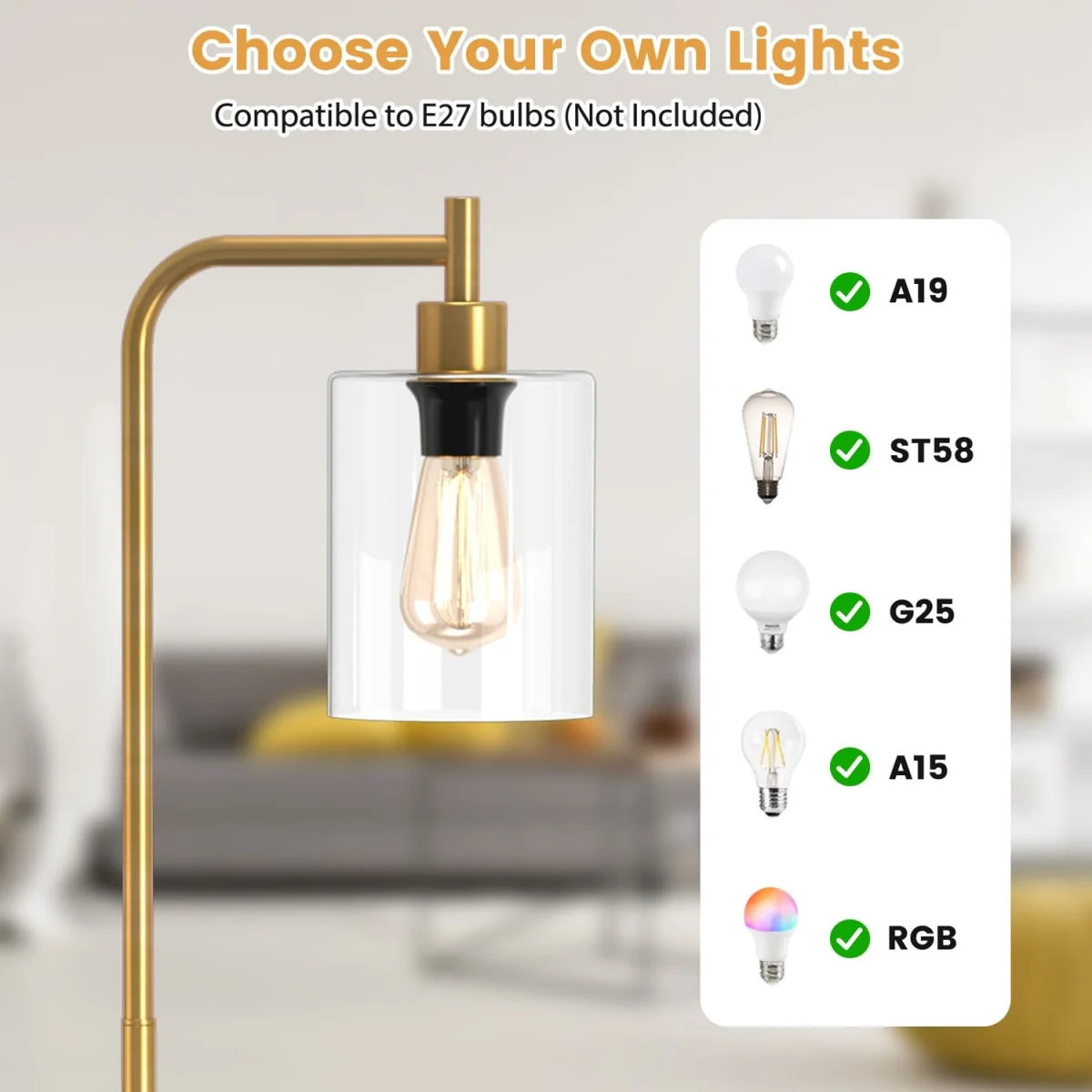Glass Shade Industrial Floor Lamp – image 4