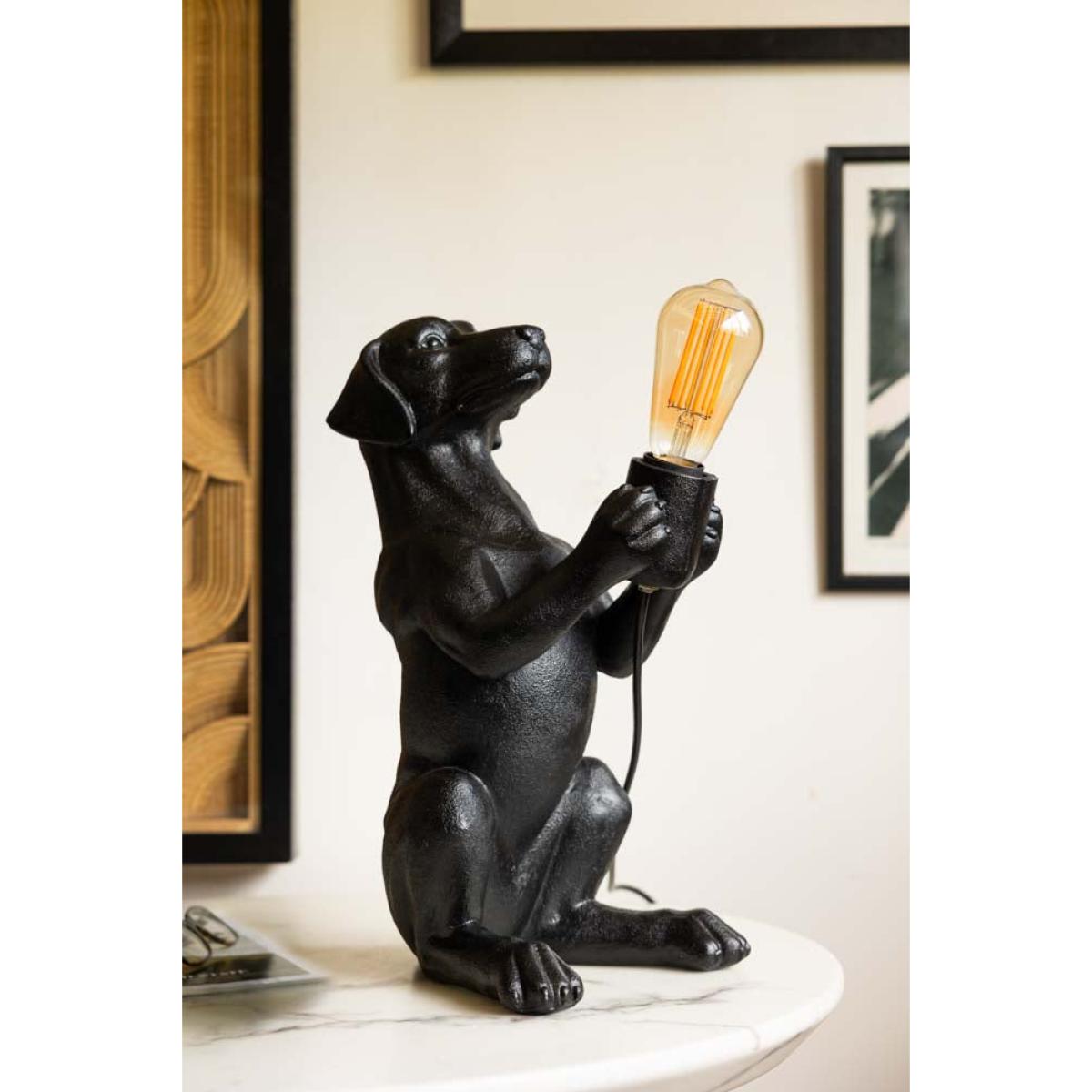 Quirky Black Dog Lamp – image 2
