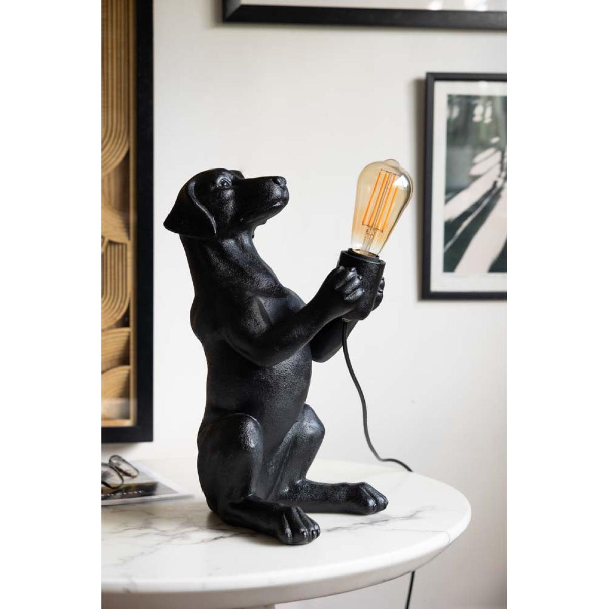 Quirky Black Dog Lamp – image 8