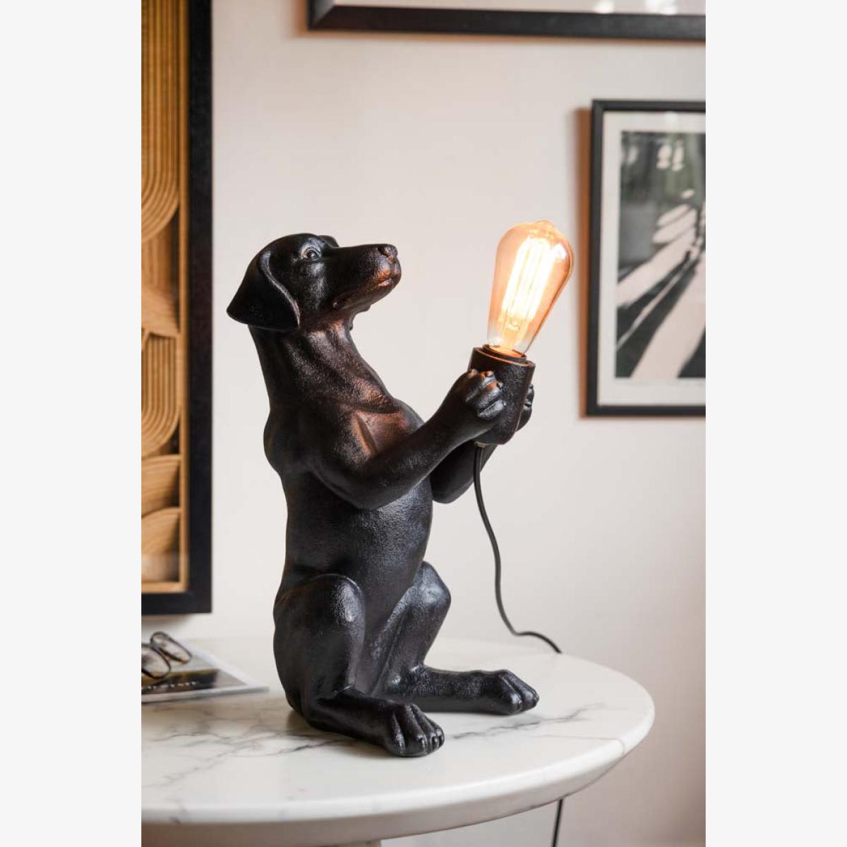 Quirky Black Dog Lamp – image 1
