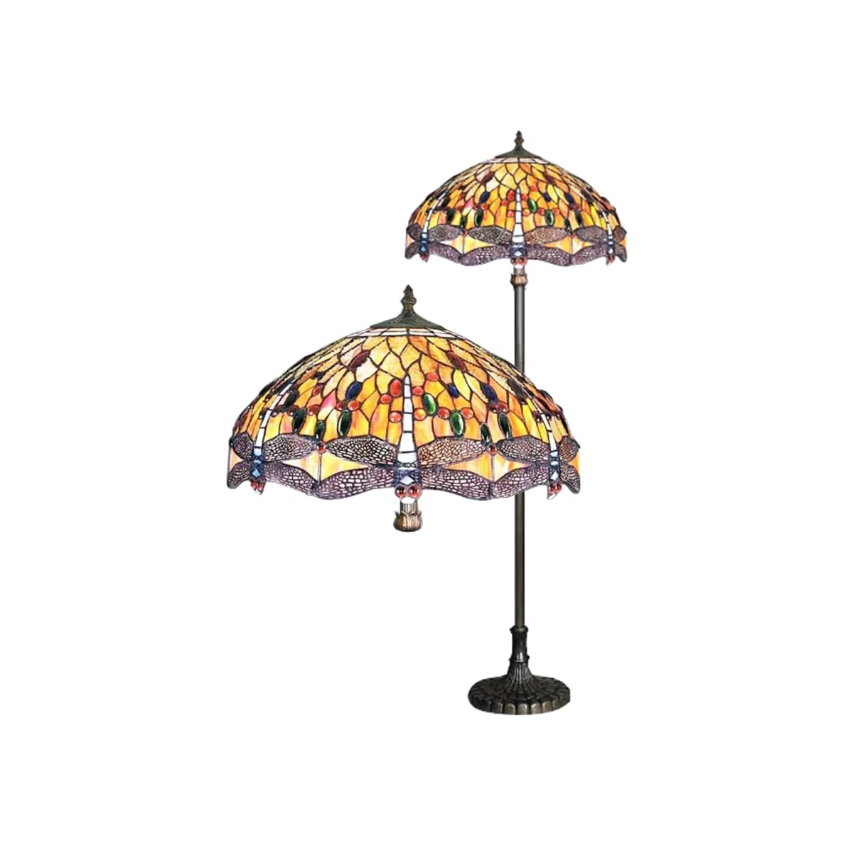 BELOFAY Tiffany Stained Glass Floor Lamp Vintage - Multicolour / Dragonfly