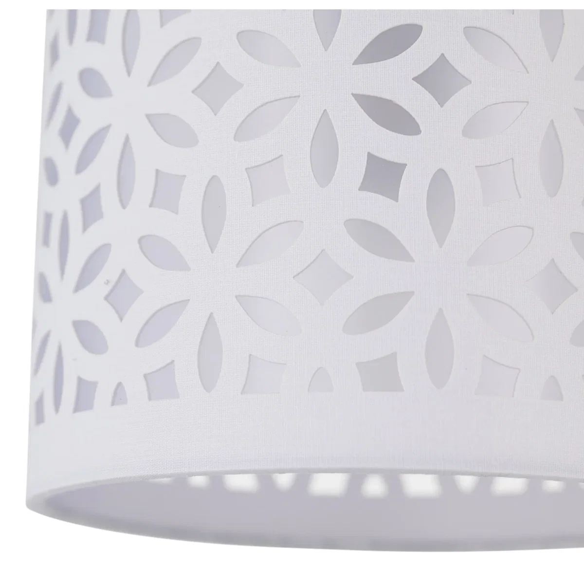 Romana Brushed Chrome Touch Table Lamp With White Laser Cut Shade - Satin Nickel & White – image 2