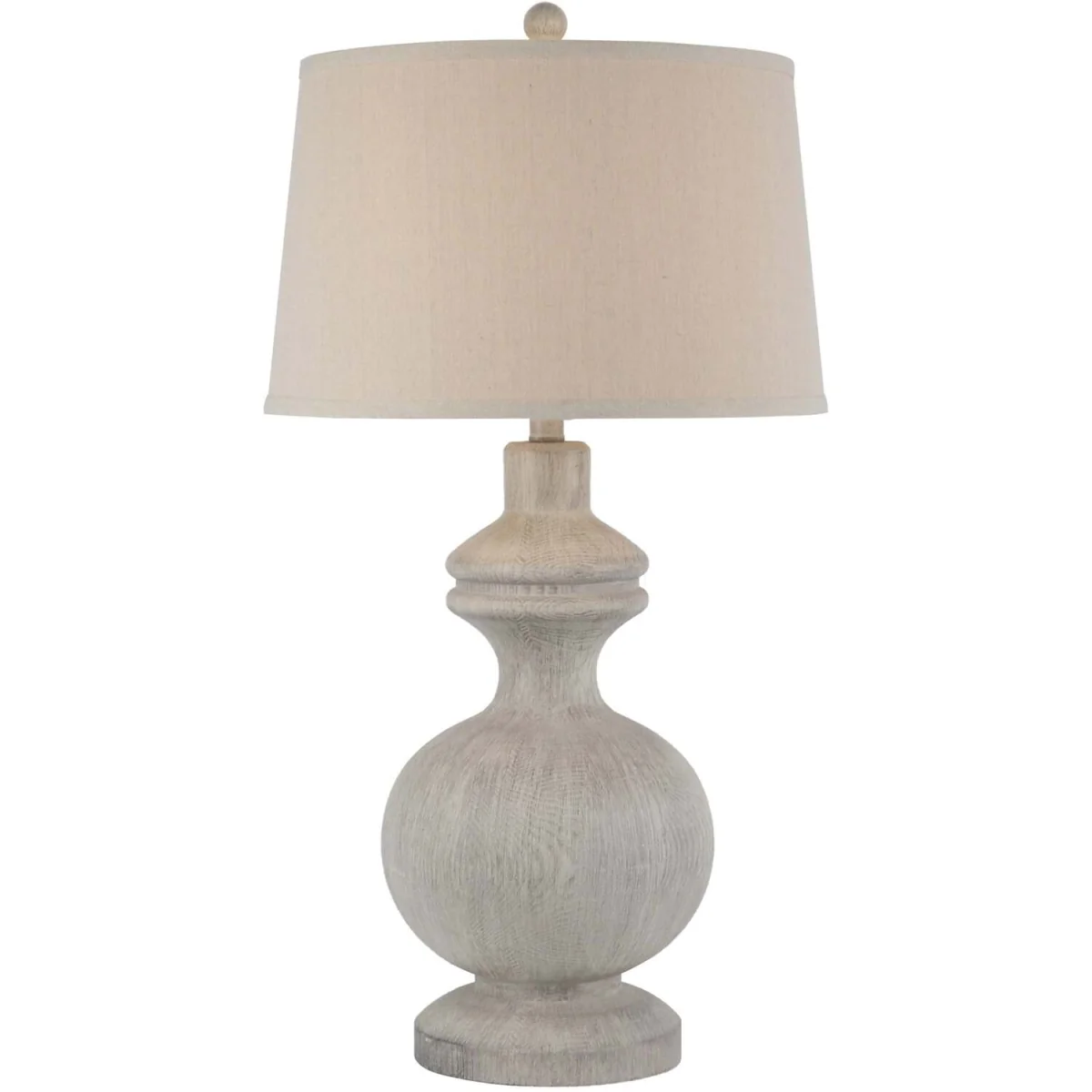 Barfleur Distressed Round Pillar Table Lamp with Linen Shade - White – image 2