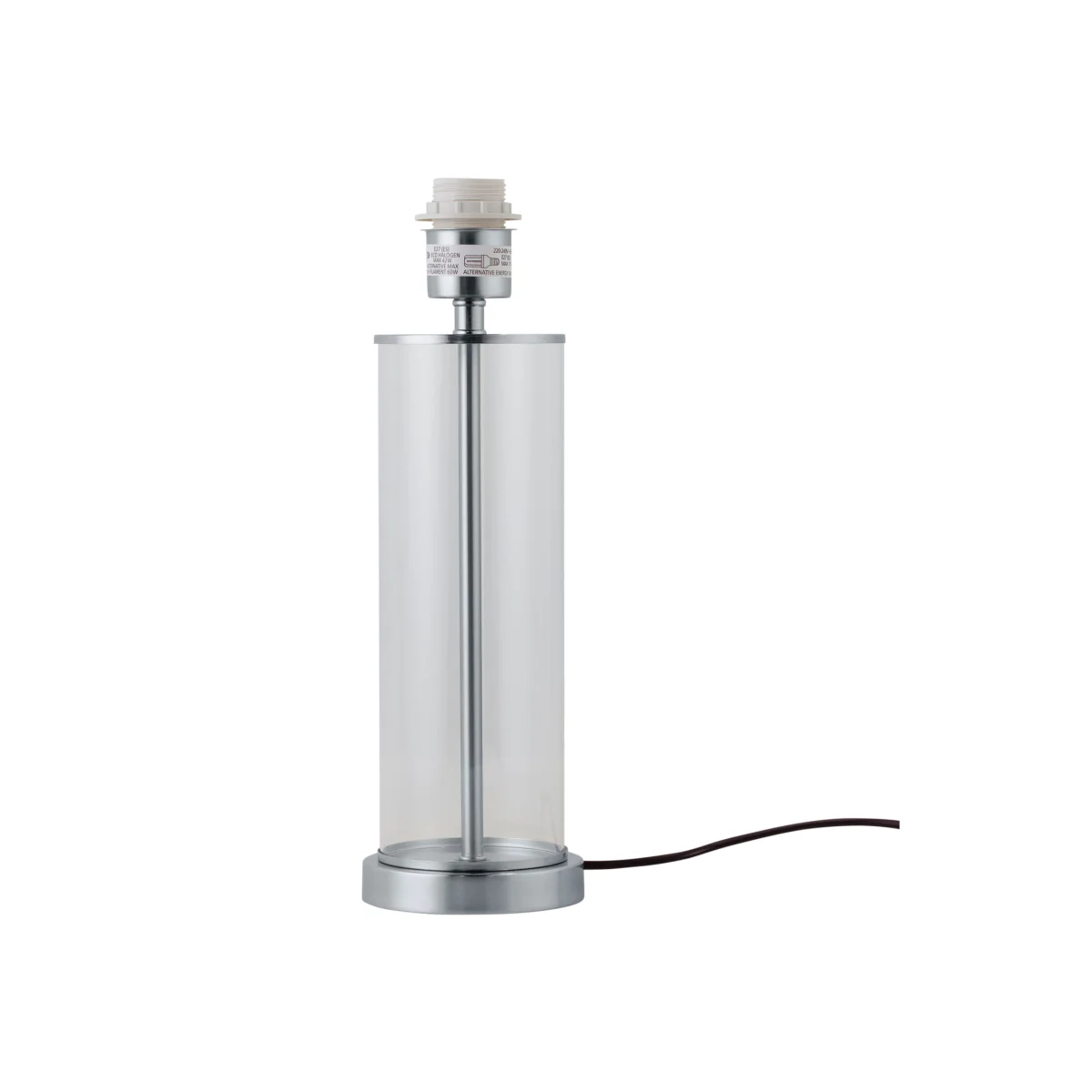 Aura Chrome With Glass Column Table Lamp Base - Chrome – image 1