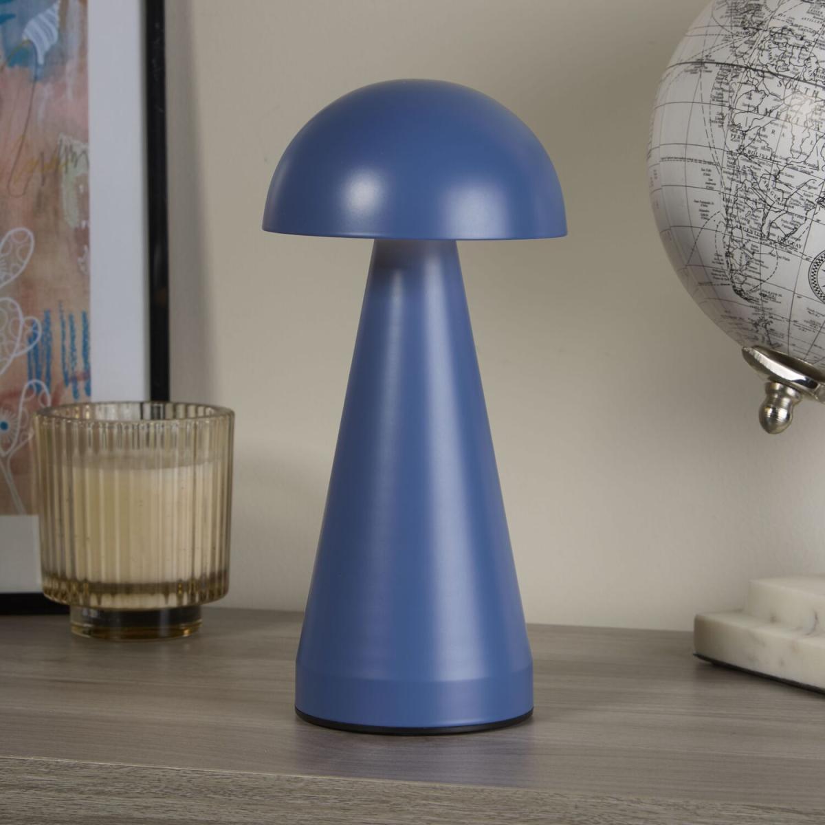 Rechargeable Denim Dome Table Lamp - Blue