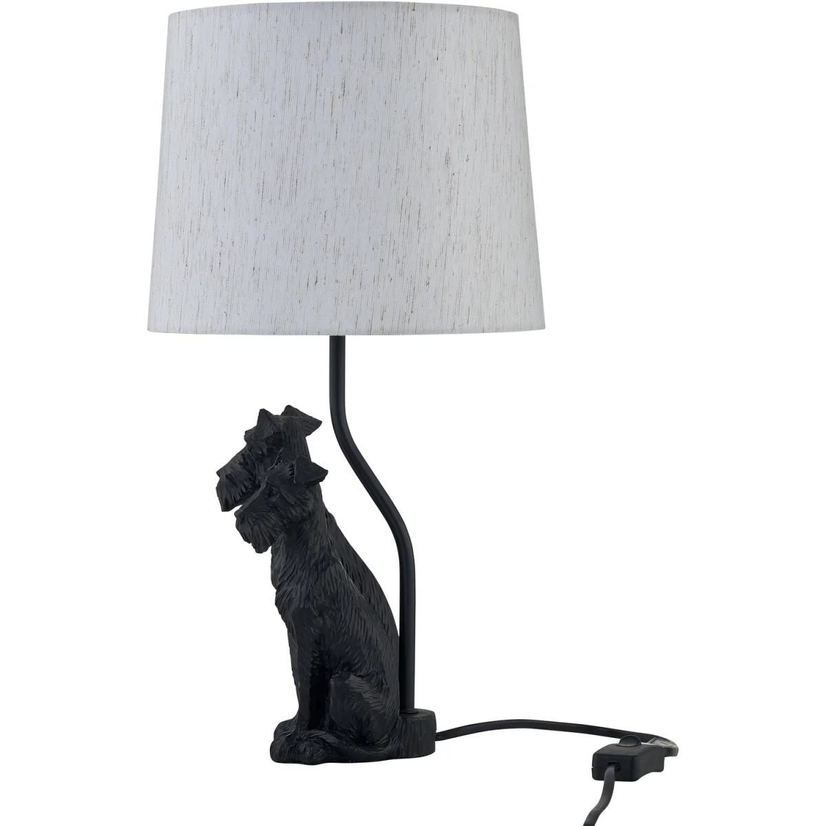 Set Of 2 Friends Table Lamp With Shades - Black Resin And White Cotton – image 2