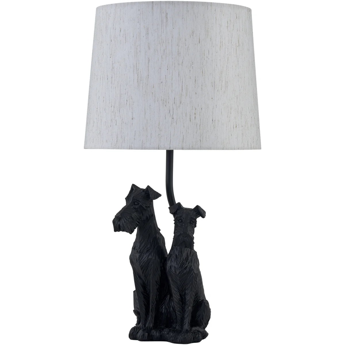 Set Of 2 Friends Table Lamp With Shades - Black Resin And White Cotton – image 3
